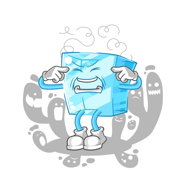 Depressed glass character cartoon vector