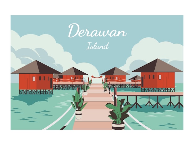 Vector derawan eiland indonesië toerisme