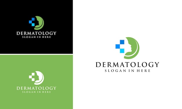 Logotipo di dermatologia logo design cura della pelle vettore