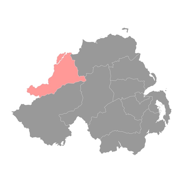 Derry City en Strabane kaart administratief district van Noord-Ierland Vector illustratie
