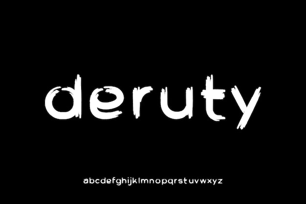 DERUTY FONT VECTOR DISPLAY BRUSH LOWERCASE HANDWRITTING EDITABLE