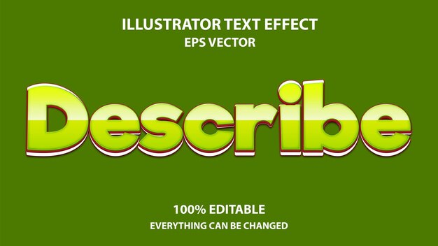 DESCRIBE EDITABLE TEXT EFFECT