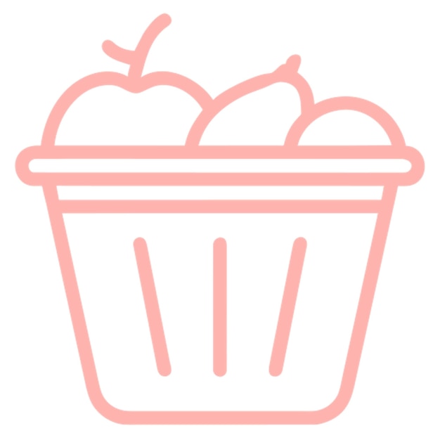 Vector desechos de frutas a basura icon outline