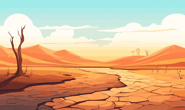 Пустыня и небо векторная иллюстрация