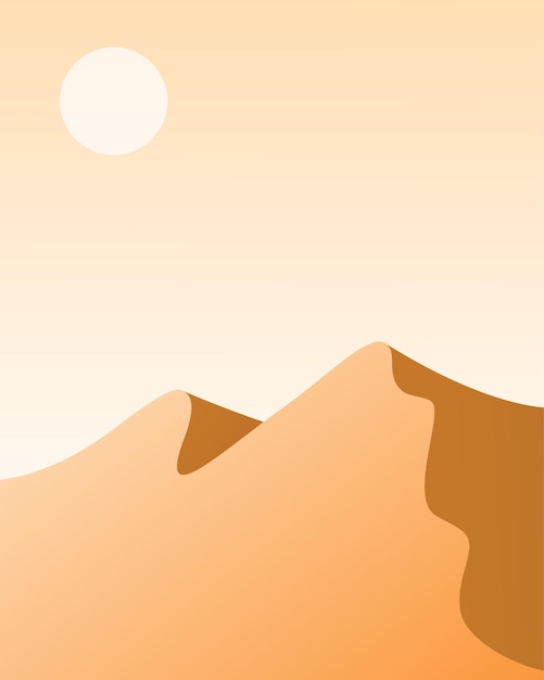 Desert background design. Desert flat design