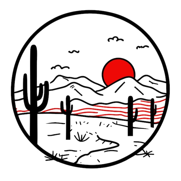 Vector desert cactus hand drawn flat stylish mascot cartoon character drawing sticker icon concept isolated