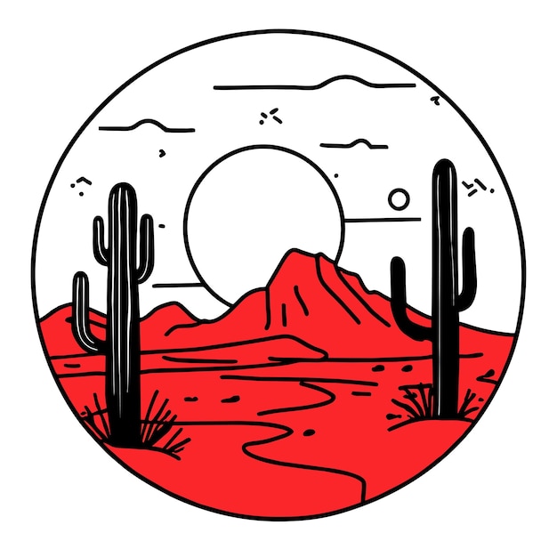 Desert cactus hand drawn flat stylish mascot cartoon character drawing sticker icon concept isolated