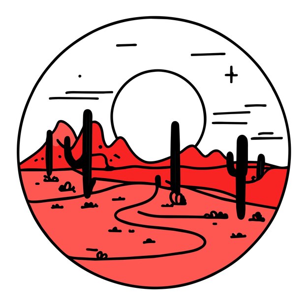 Vector desert cactus hand drawn flat stylish mascot cartoon character drawing sticker icon concept isolated