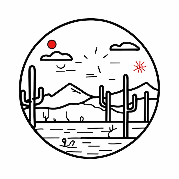 Vector desert cactus hand drawn flat stylish mascot cartoon character drawing sticker icon concept isolated