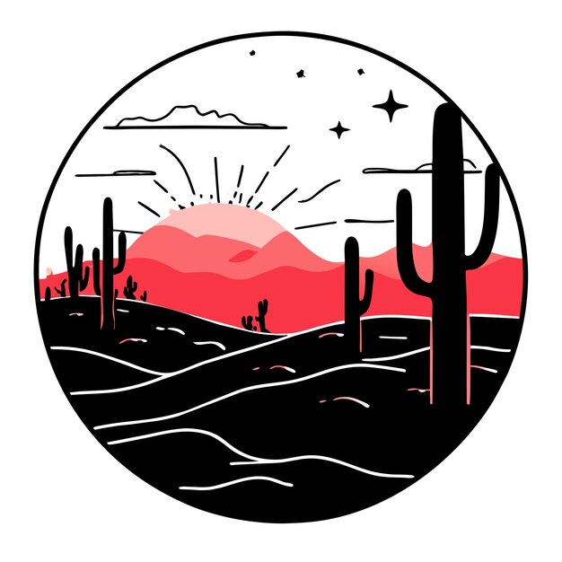 Vector desert cactus hand drawn flat stylish mascot cartoon character drawing sticker icon concept isolated