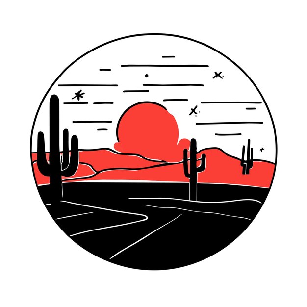 Vettore cactus del deserto disegnato a mano piatto elegante mascotte personaggio di cartone animato disegno adesivo icona concetto isolato