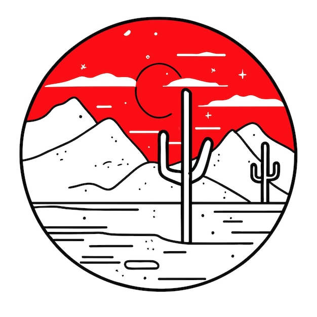 Vector desert cactus hand drawn flat stylish mascot cartoon character drawing sticker icon concept isolated