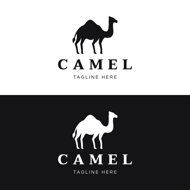Vector desert camel animal logo template design with creative idea