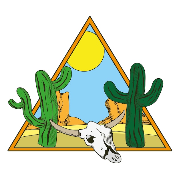 Desert cartoon driehoek frame