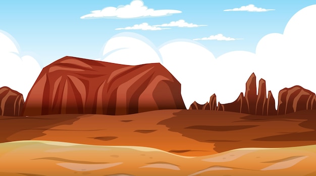 Vector desert forest landscape at daytime scene