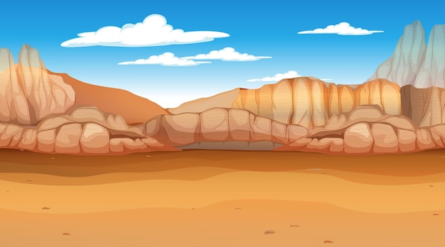 Vector desert forest landscape at daytime scene