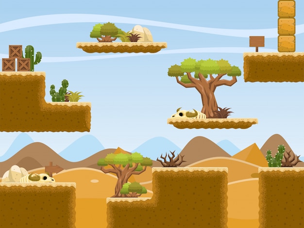 Vector desert game tileset