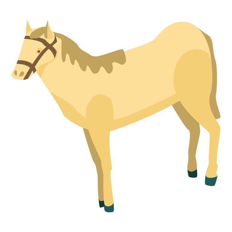 Vector 砂漠の馬のアイコン白い背景に分離された web デザインの砂漠の馬ベクトル アイコンの等尺性