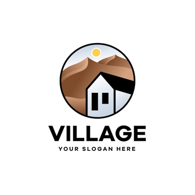 Vector desert house gradient logo