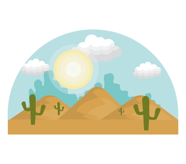 Desert landscape background icon