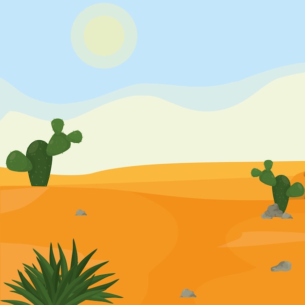 Cartone animato paesaggio del deserto