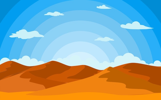 Desert landscape illustration flat design