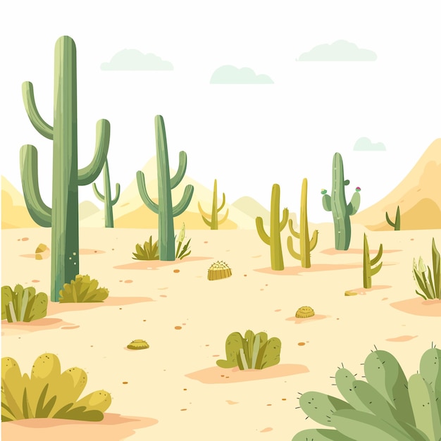 Vector desert landscape sand