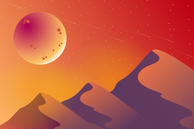 Vector desert landscape scene