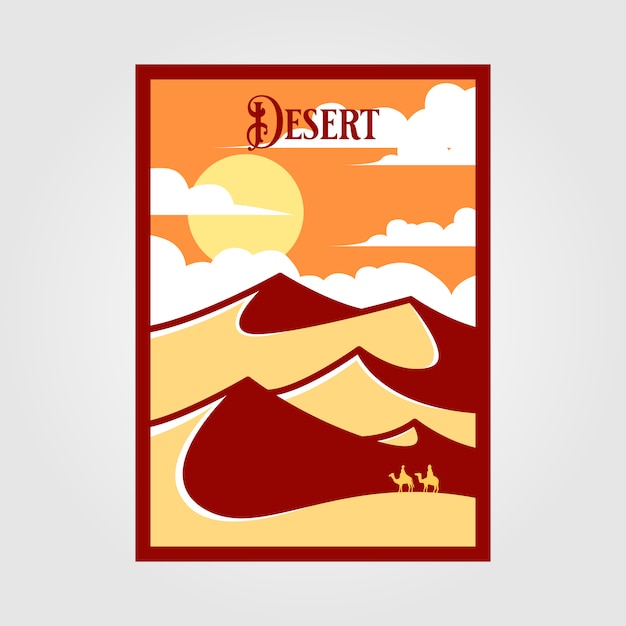 Desert landscape vintage poster