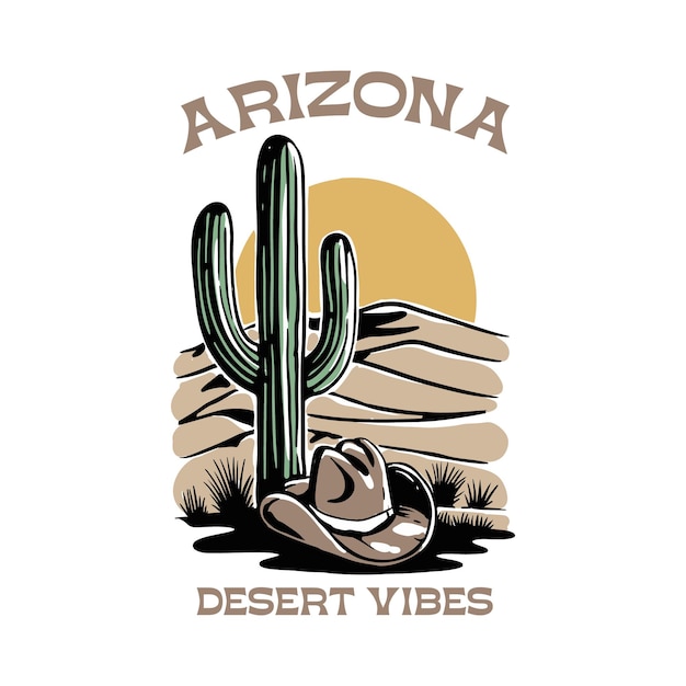 desert landscape with cactus illustration