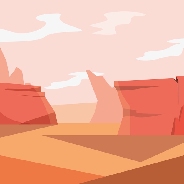 ベクトル ロッキー山脈の砂漠の風景