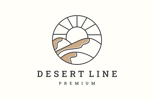 Vector desert line logo vector icon symbol graphic design illustration