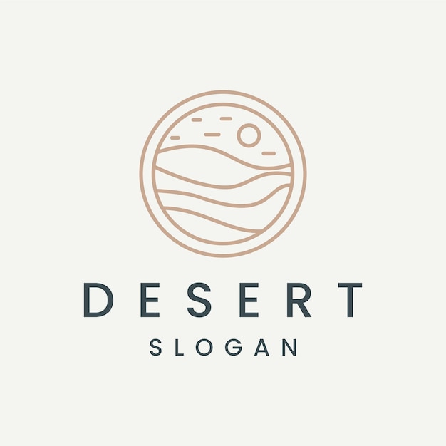 Vector desert logo design template mountain hill