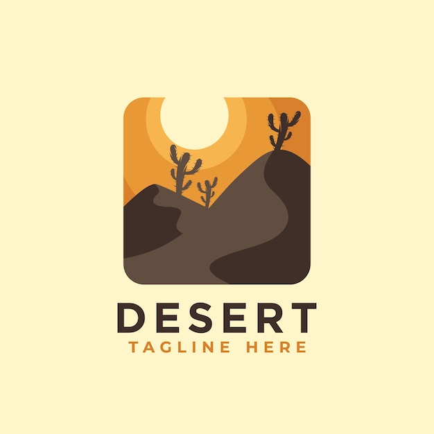 Vettore modello di progettazione del logo del deserto