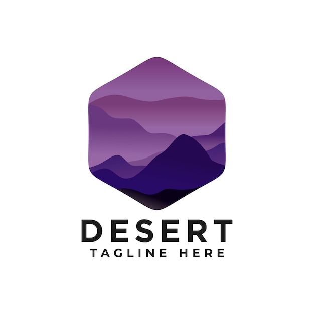 Desert logo template desert logotype isolated desert vector