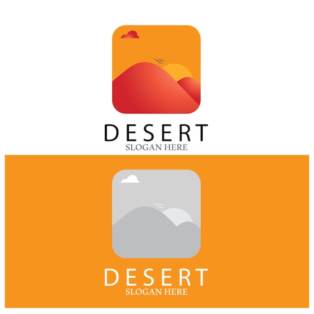 사막 로고 및 벡터 템플릿