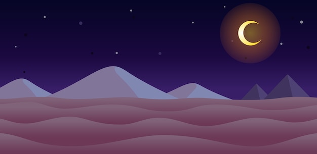 Vector desert night game background