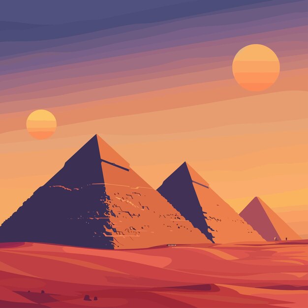 Desert_Pyramids_Oasis_Vector_flat_illustration