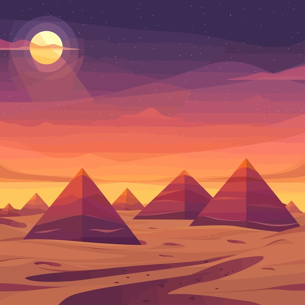 Desert_Pyramids_Oasis_Vector_flat_illustration