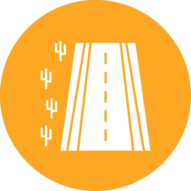 Desert Road Vector Illustratie Stijl