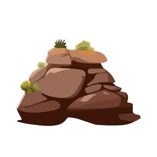 Vector desert rock icon vector landscape illustration