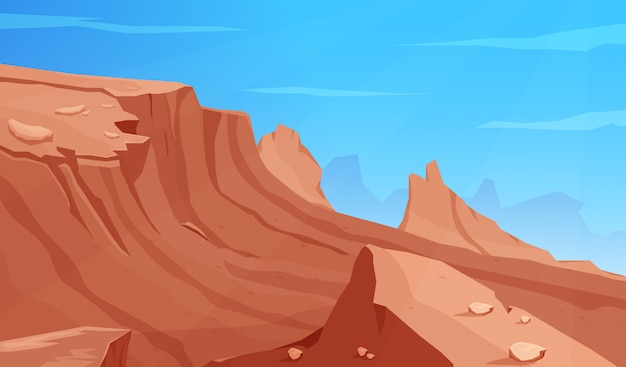 Gioco di rocce e colline nel deserto