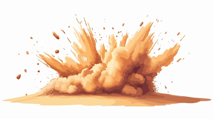 Vector desert sand explosion effect background vector illustration