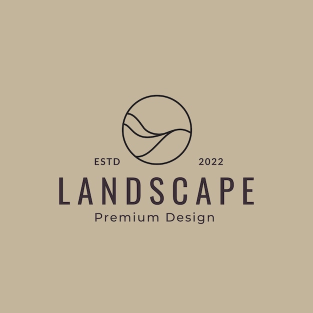 DESERT SAND LINE LOGO DESIGN ILLUSTRATION