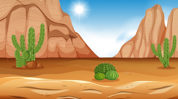 Vector a desert scene day time