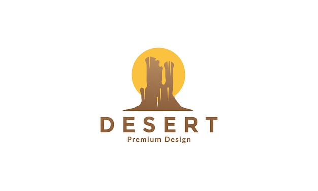 Desert stone hill logo vector symbol icon design illustration