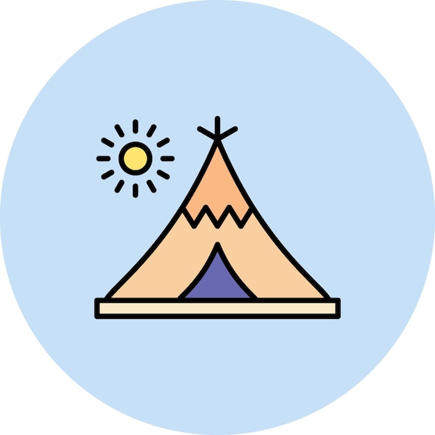 Desert Tipi Flat Illustration