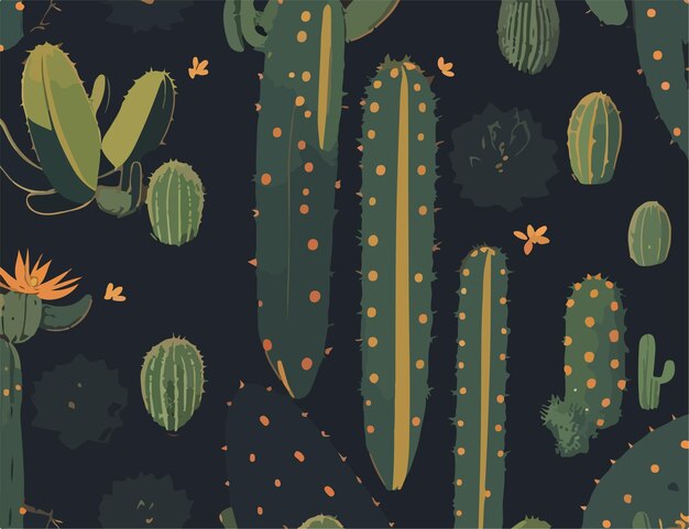 Desert Treasures 2D Seamless Cactus Garden