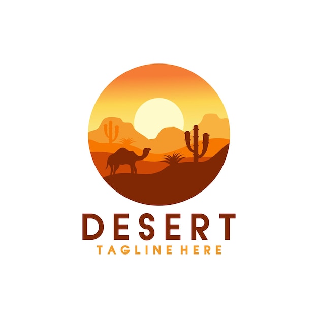 Desert view premium quality vector