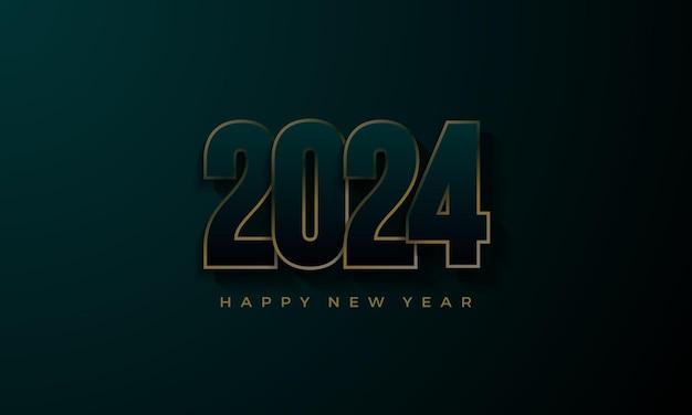 дизайн 2024 года с черными и коричневыми современными цифрами Премиум 2024 векторный дизайн